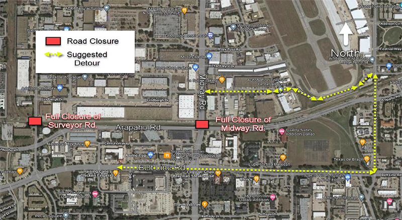 Midway Road closure and detour